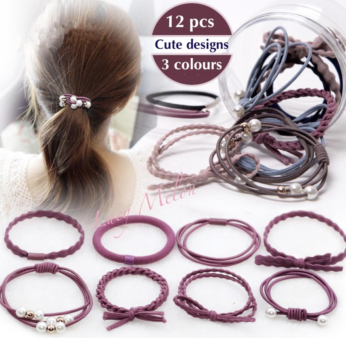 5 PCS Simple Scrunchies thick high elastic seamless headband Headwear Hair  accessories Leather band ins head students high appearance level super