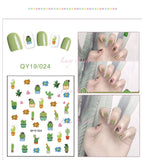 DIY Nail art stickers 3D decals manicure French tips removable instagram flower