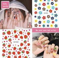 DIY Nail art stickers 3D decals manicure French tips removable instagram flower