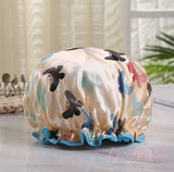 Shower Cap Sleep Luxury Bath Hat Hair Care waterproof double layer reuse woman