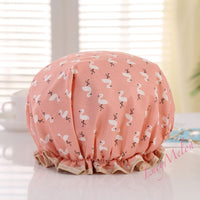 Shower Cap Sleep Luxury Bath Hat Hair Care waterproof double layer reuse woman