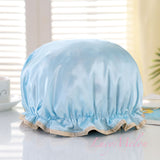 Shower Cap Sleep Luxury Bath Hat Hair Care waterproof double layer reuse woman