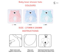 Silicone shower hat cap Baby Bear bath girl boy adjustable shampoo hair shield