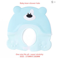 Silicone shower hat cap Baby Bear bath girl boy adjustable shampoo hair shield