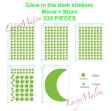 Glow In The Dark Moon Stars Dots Space Solar System Wall Sticker Kids unicorn