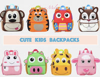 Kids backpack school bags toddler cartoon animal tiger girls boys owl whale