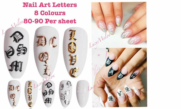 Nail art  Letters decals Stickers Nail Wraps Nail Art Accessories wraps manicure