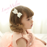Girls Hair bows Luxury PU leather sequins glitter hairbands