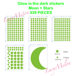 Crescent Moon 339 Piece Glow in the Dark + Stars