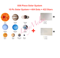 Glow In The Dark Moon Stars Dots Space Solar System Wall Sticker Kids unicorn