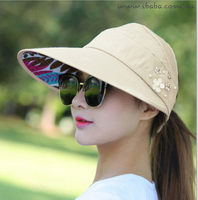 Women's Visor Golf Cap Beach Hat Pony Tail Hat