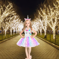 This unicorn light up dress will be the best dress you will find for your special little girl.  It is unique & eye catching with stunning details, the tutu has lots of layers & volume to it. All their friends will want one. The dress comes with a matching LED light up Unicorn horn.  The wings are 3D, padded, & removable.  Lights can be switched on or off  Dress and Horn light up  Contact Us  Email: info@lucymelon.com