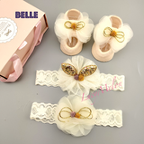 Girls Shoe sets with Hairbands Handmade Designer