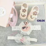 Girls Shoe sets with Hairbands Handmade Designer