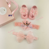 Girls Shoe sets with Hairbands Handmade Designer