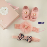 Girls Shoe sets with Hairbands Handmade Designer