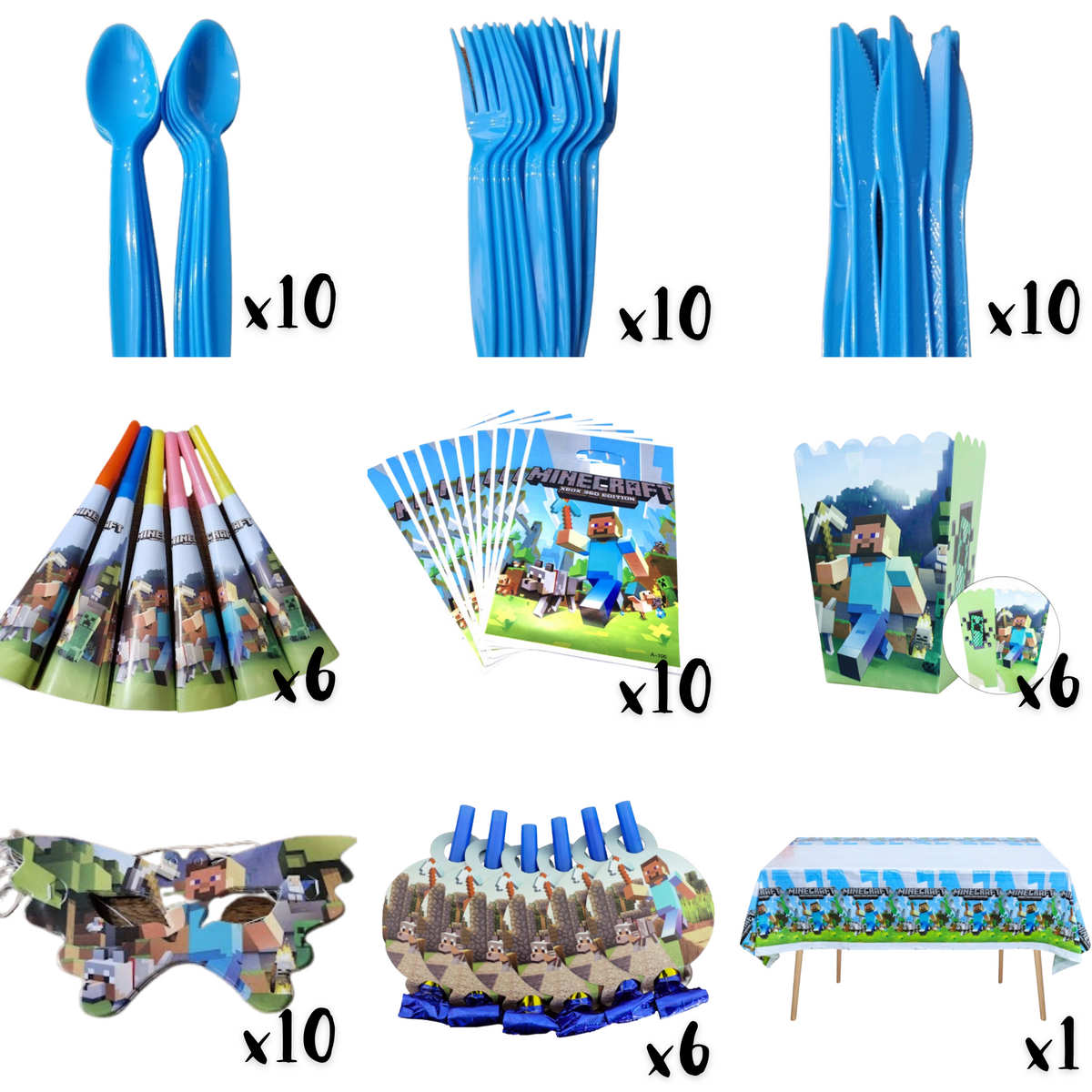 Minecraft Party Pack 145 Pc Tableware – ibaba.com.au