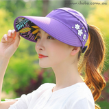 Women's Visor Golf Cap Beach Hat Pony Tail Hat