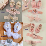 Girls Shoe sets with Hairbands Handmade Designer